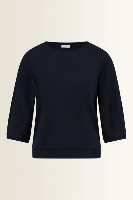 Slub jersey top met plooidetail op de mouwen