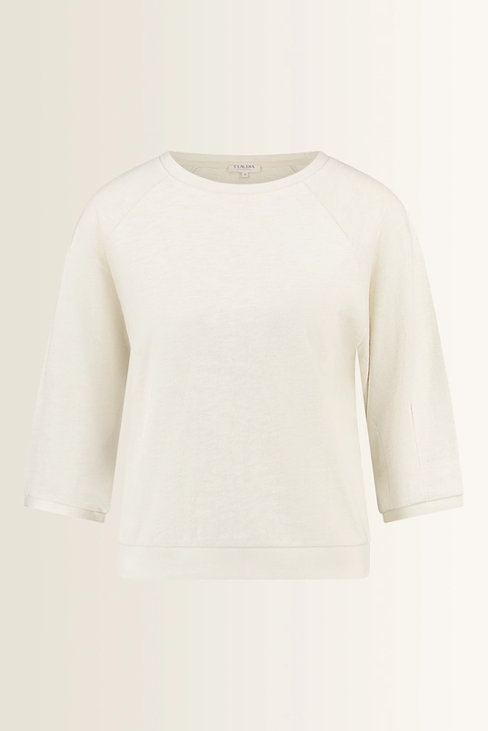 Slub jersey top met plooidetail op de mouwen