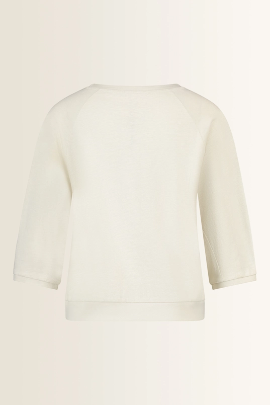 Slub jersey top met plooidetail op de mouwen
