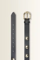 Smalle leren riem met bolvormige studs