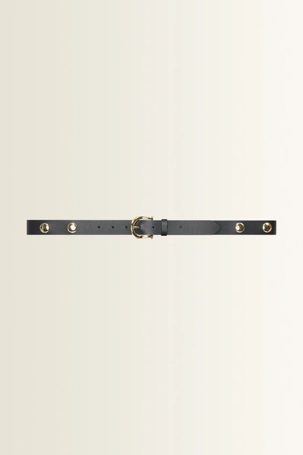 Smalle leren riem met bolvormige studs