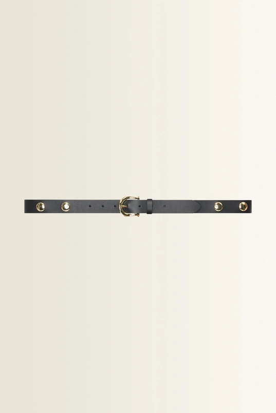 Smalle leren riem met bolvormige studs