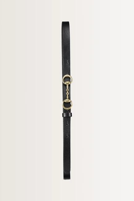 Smalle riem met goudkleurige bit-gesp