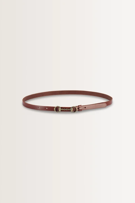 Smalle riem met goudkleurige bit-gesp