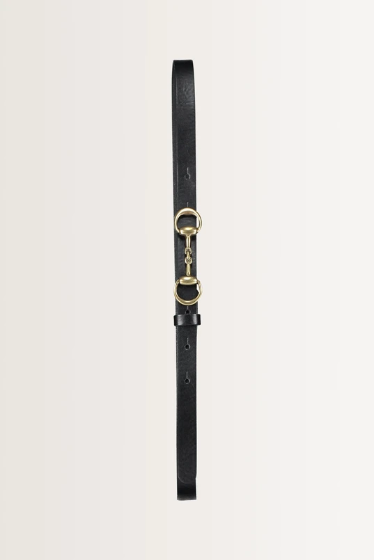 Smalle riem met goudkleurige bit-gesp
