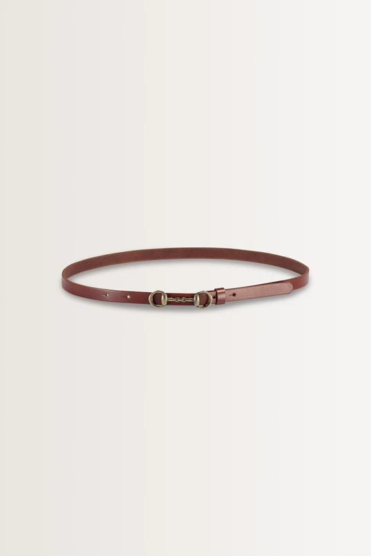 Smalle riem met goudkleurige bit-gesp
