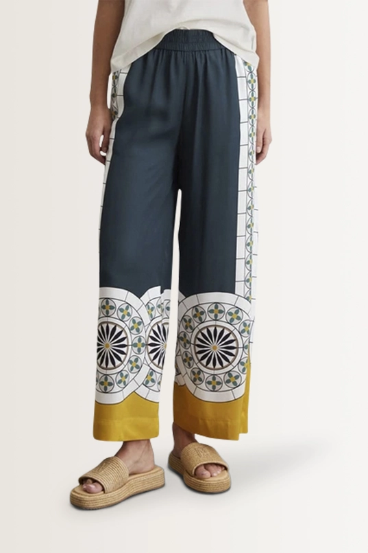 Soepele broek met print