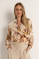 Soepelvallende blouse marmerprint