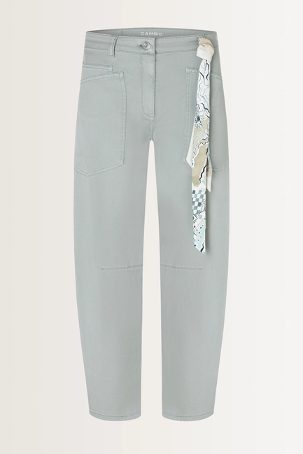 Soepelvallende broek met shawldetail Ocean Cambio