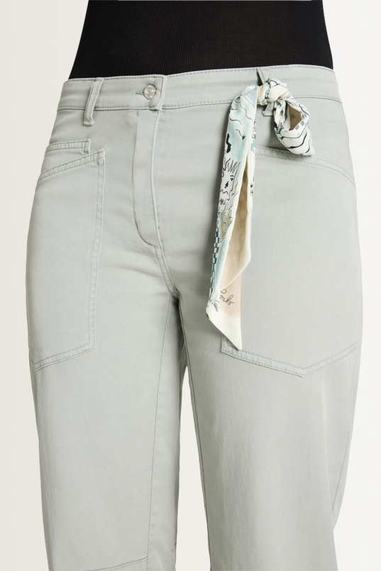 Soepelvallende broek met shawldetail Ocean Cambio