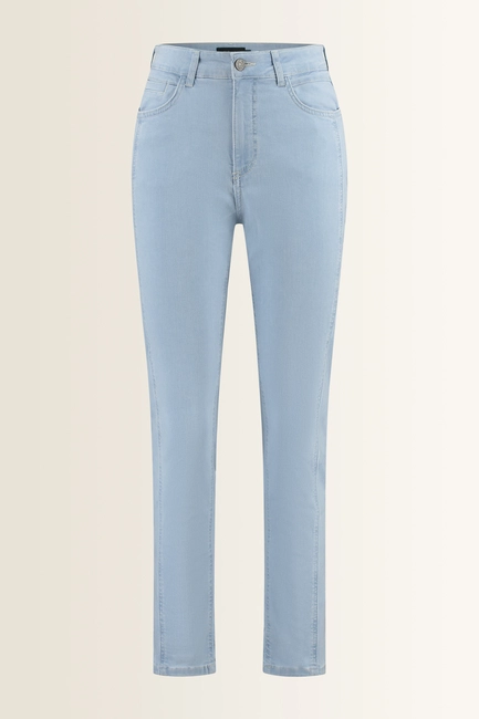 Straight fit jeans met siernaad