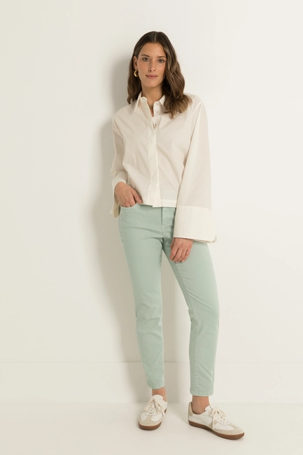 Straight fit jeans met verticale naad