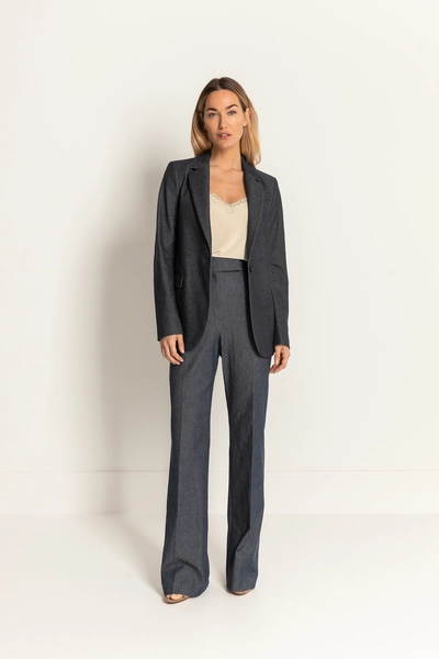 Stretch denim blazer
