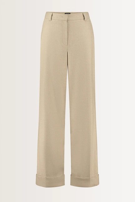 Stretch pantalon met omslag