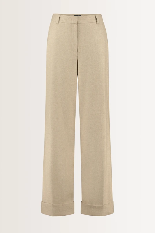 Stretch pantalon met omslag