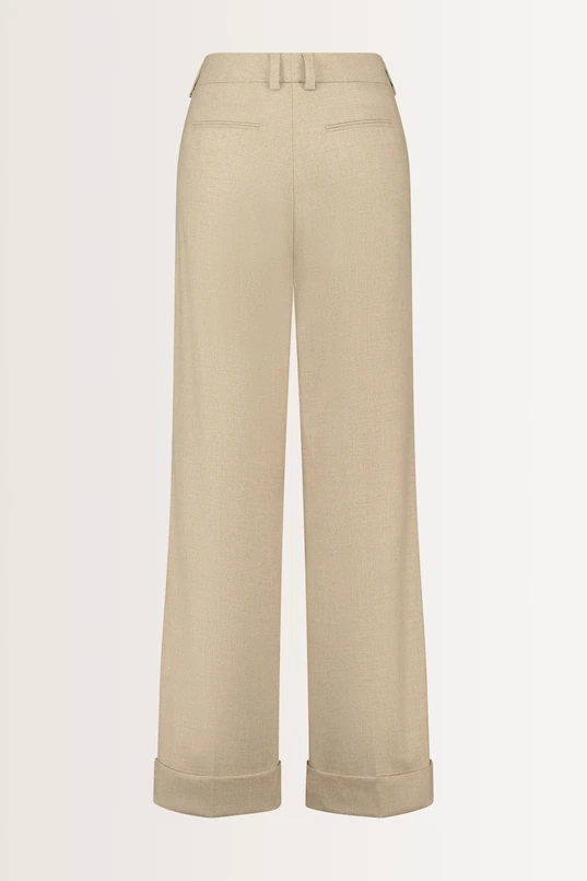 Stretch pantalon met omslag