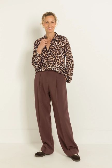 Stretchpantalon met blinde voorsluiting
