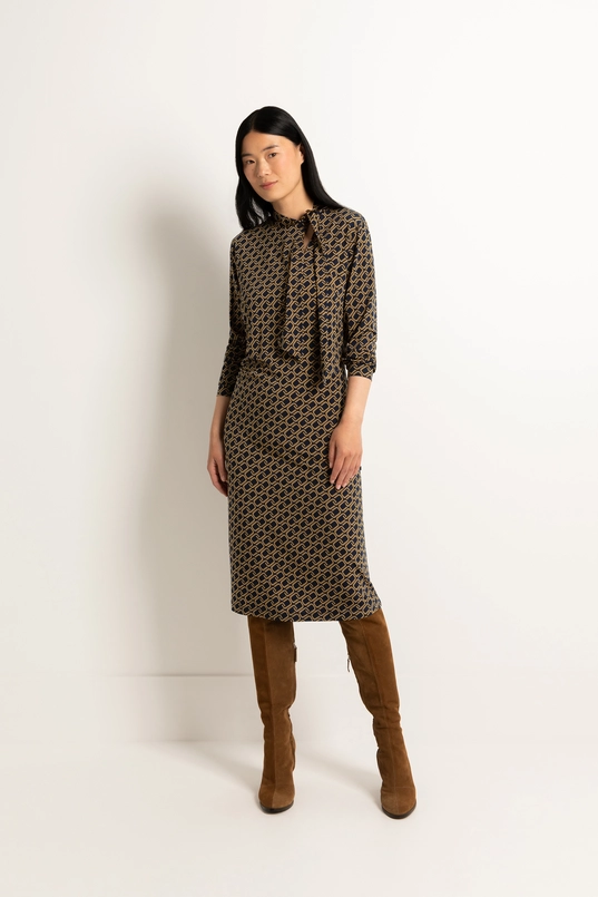 Strikhals jurk met print