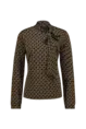 Strikhals top met print