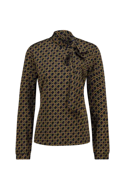 Strikhals top met print