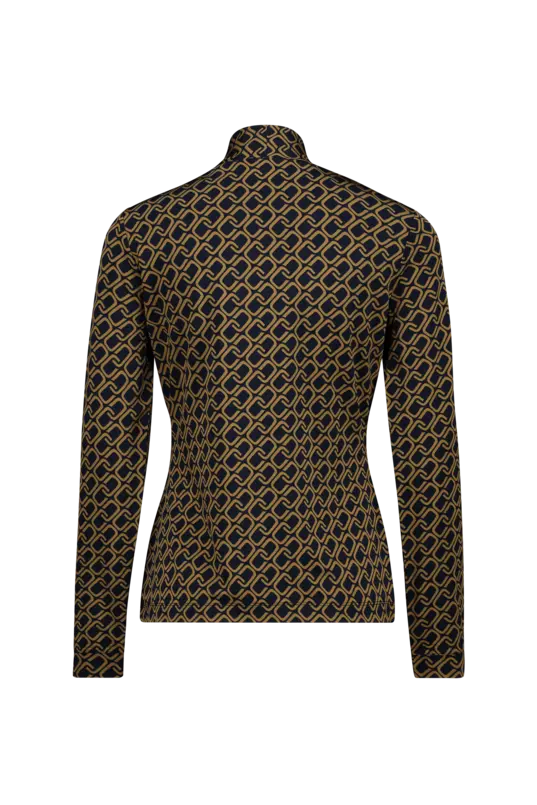 Strikhals top met print