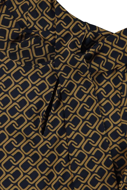 Strikhals top met print