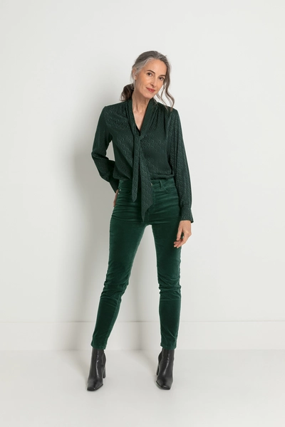 Mode Broeken Stoffen broeken Claudia Sträter Claudia Str\u00e4ter Stoffen broek lichtgrijs gestippeld casual uitstraling 