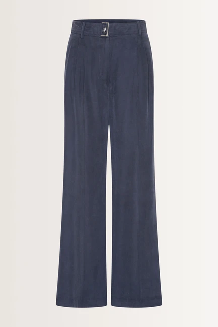 Suède-look pantalon met ceintuur