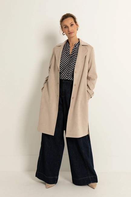 Suède-look trenchcoat Maura