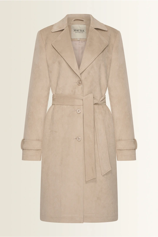 Suède-look trenchcoat Maura