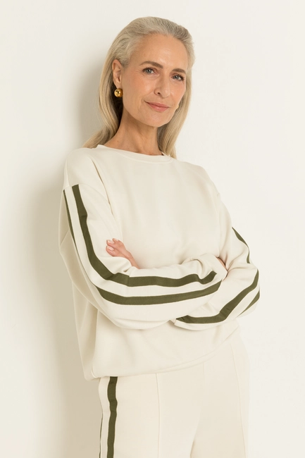 Sweater met contraststrepen
