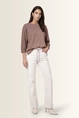 Sweatshirt in taupe viscosemix Monari