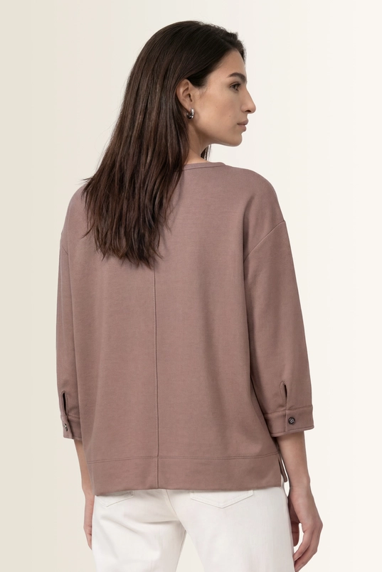 Sweatshirt in taupe viscosemix Monari