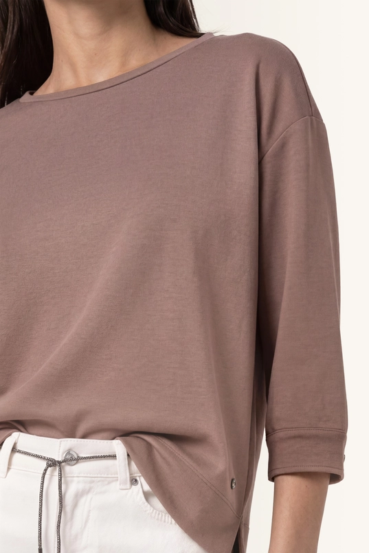 Sweatshirt in taupe viscosemix Monari