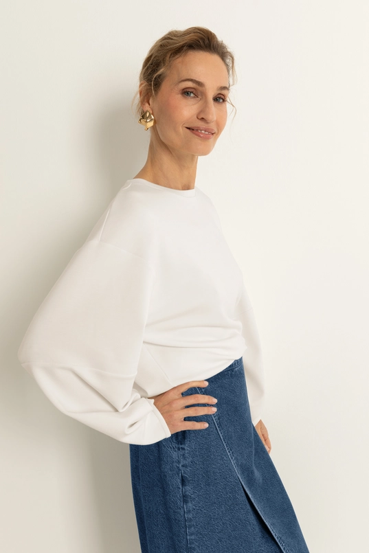 Sweatshirt met ballonmouwen