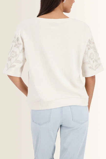 Sweatshirt met parelaccenten Monari