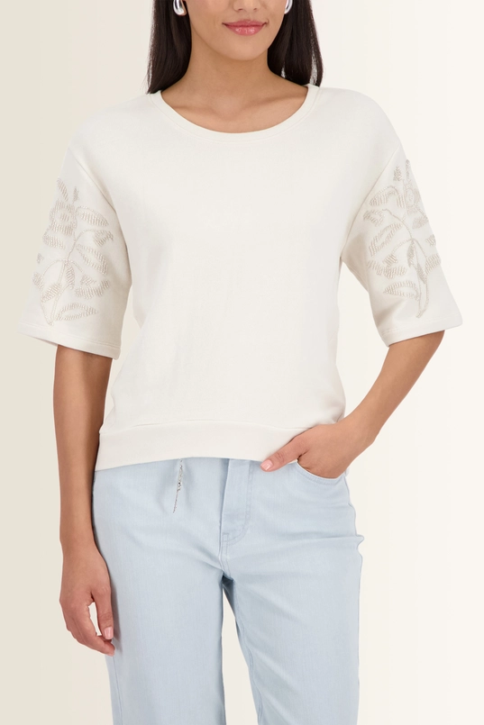 Sweatshirt met parelaccenten Monari