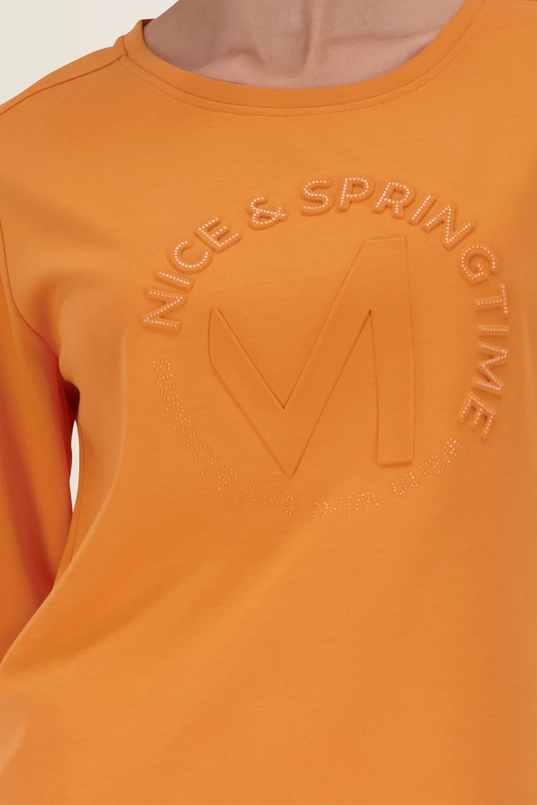 Sweatshirt met reliëf embleem Monari