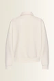 Sweattop met polokraag en sierknoop