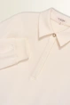 Sweattop met polokraag en sierknoop