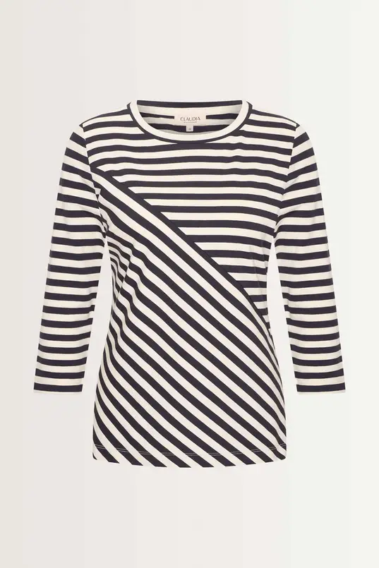 T-shirt diagonale belijning