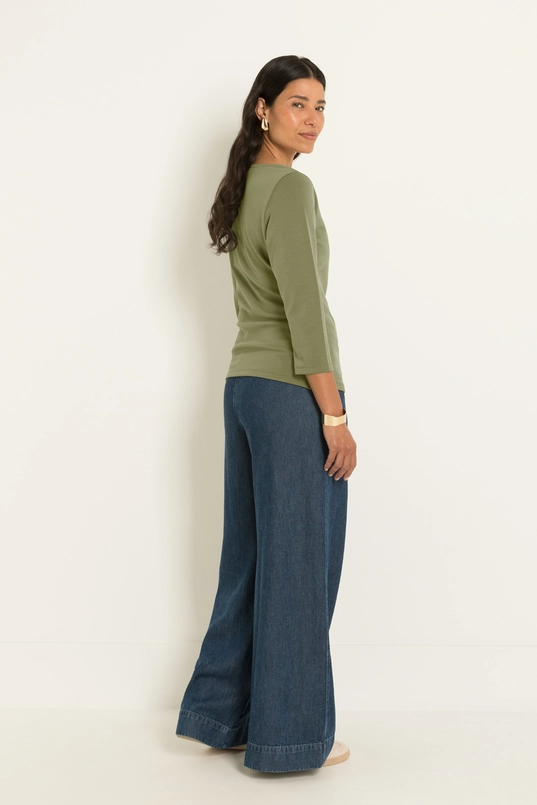 T shirt jersey side pleat