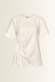 T-shirt met asymmetrisch plooidetail