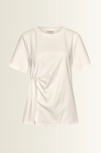 T-shirt met asymmetrisch plooidetail