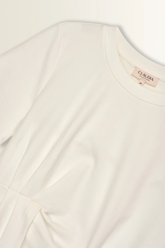 T-shirt met asymmetrisch plooidetail