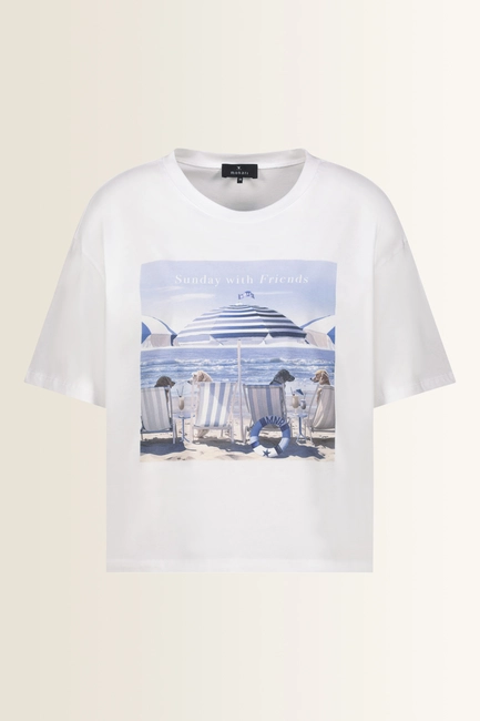 T-shirt met beach print Monari