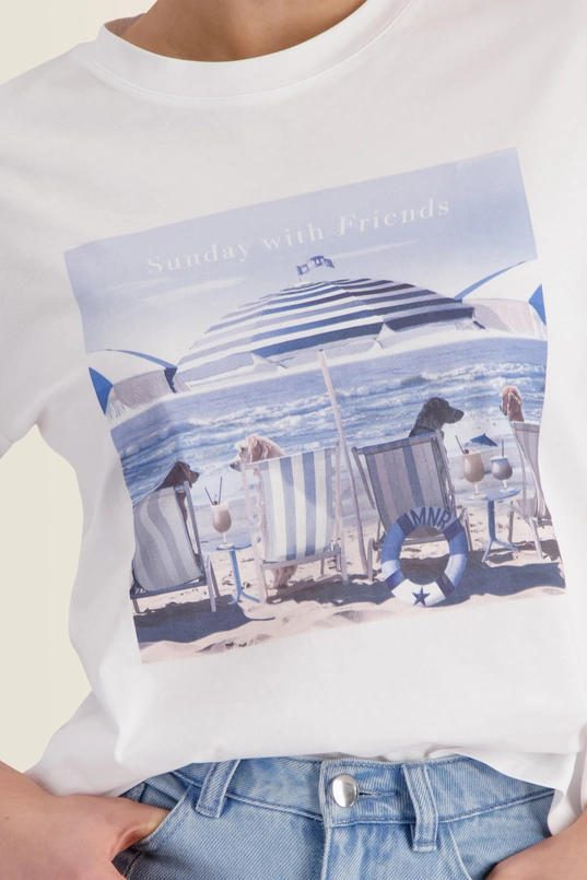 T-shirt met beach print Monari