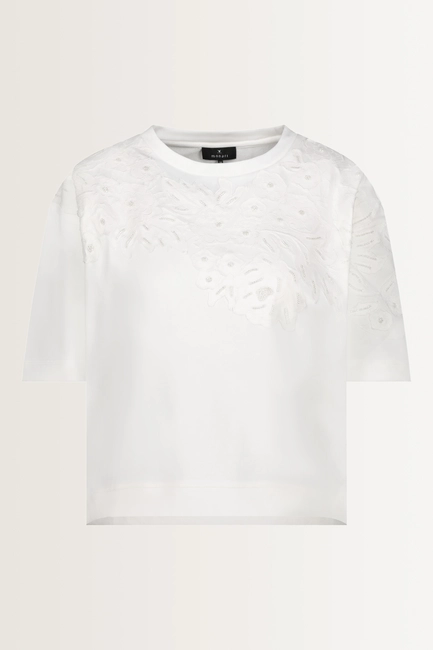 T-shirt met bloemenborduursels Monari