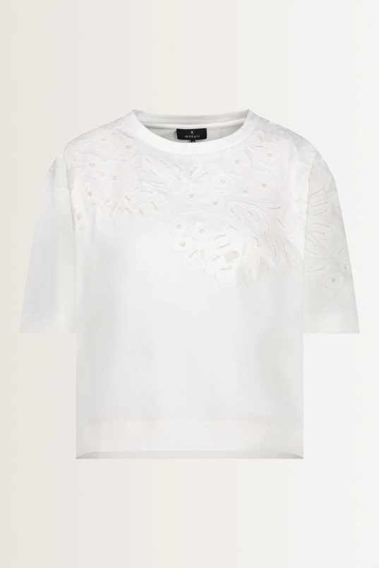 T-shirt met bloemenborduursels Monari