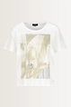 T-shirt met fotoprint en strassdetails Monari